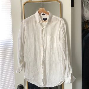 J Crew White Linen Shirt Size Small Slim